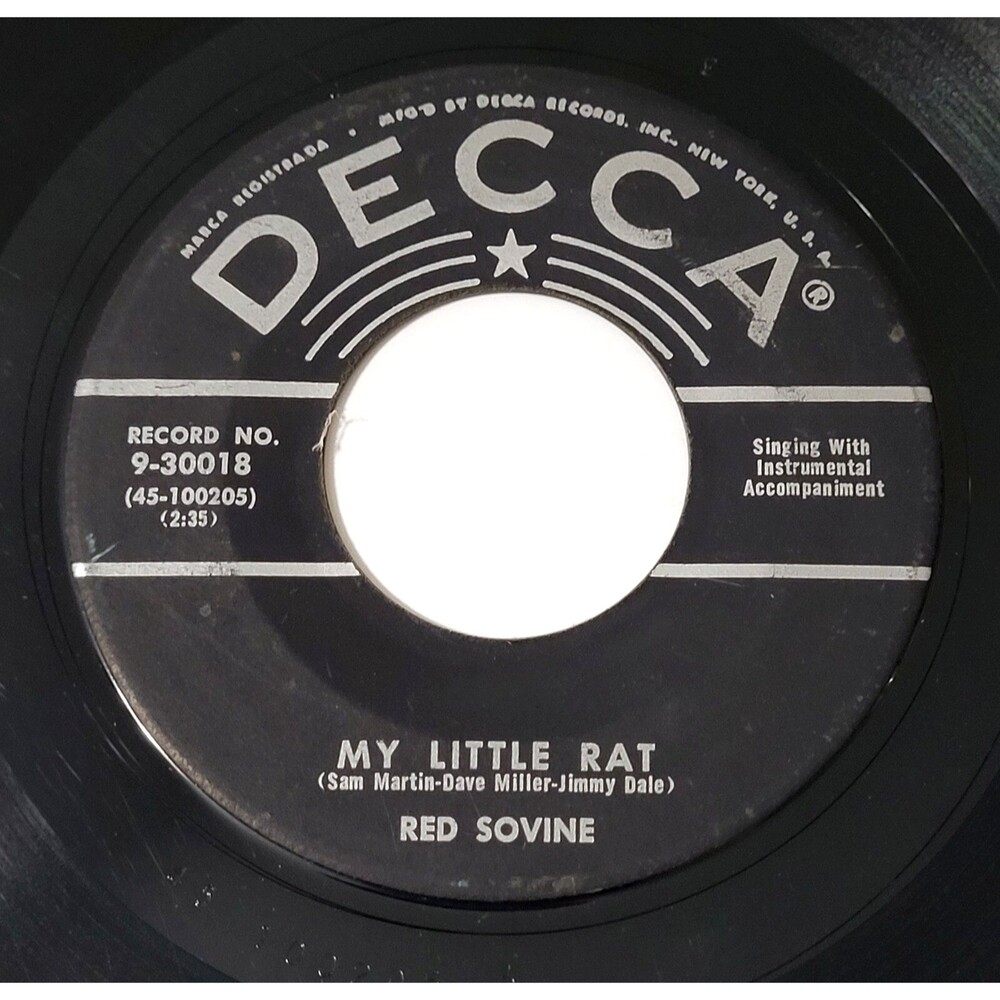 Red Sovine My Little Rat / Best Years Of Your Life 45 RPM Decca VG Country '56